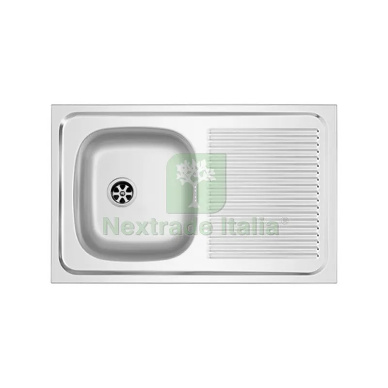 Lavello Appoggio in Acciaio Inox MOD. LA02 CM 80x50 cm. 80 gocciolatoio sx — Sanitari e ceramiche — rif. FERX.DIA140-1782-SX Lavello Appoggio in Acciaio Inox MOD. LA02 CM 80x50 cm. 80 gocciolatoio sx — Sanitari e ceramiche — rif. FERX.DIA140-1782-SX