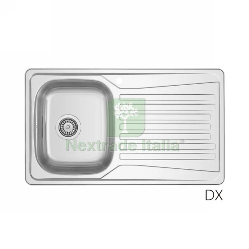 LAVELLO INCASSO IN ACCIAIO INOX MOD. LS02 CM 86x50 cm. 86 gocciolatoio dx — Sanitari e ceramiche — rif. FERX.DIA140-1786-DX LAVELLO INCASSO IN ACCIAIO INOX MOD. LS02 CM 86x50 cm. 86 gocciolatoio dx — Sanitari e ceramiche — rif. FERX.DIA140-1786-DX