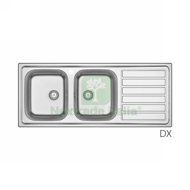 Lavello Incasso in Acciaio Inox MOD. LS03 CM 120X50 cm. 120 gocciolatoio dx — Sanitari e ceramiche — rif. FERX.DIA140-1787-DX Lavello Incasso in Acciaio Inox MOD. LS03 CM 120X50 cm. 120 gocciolatoio dx — Sanitari e ceramiche — rif. FERX.DIA140-1787-DX
