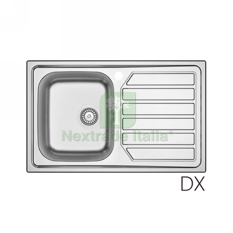 LAVELLO INCASSO IN ACCIAIO INOX MOD. LS04 CM 80X50 cm. 80 gocciolatoio dx — Sanitari e ceramiche — rif. FERX.DIA140-1788-DX LAVELLO INCASSO IN ACCIAIO INOX MOD. LS04 CM 80X50 cm. 80 gocciolatoio dx — Sanitari e ceramiche — rif. FERX.DIA140-1788-DX