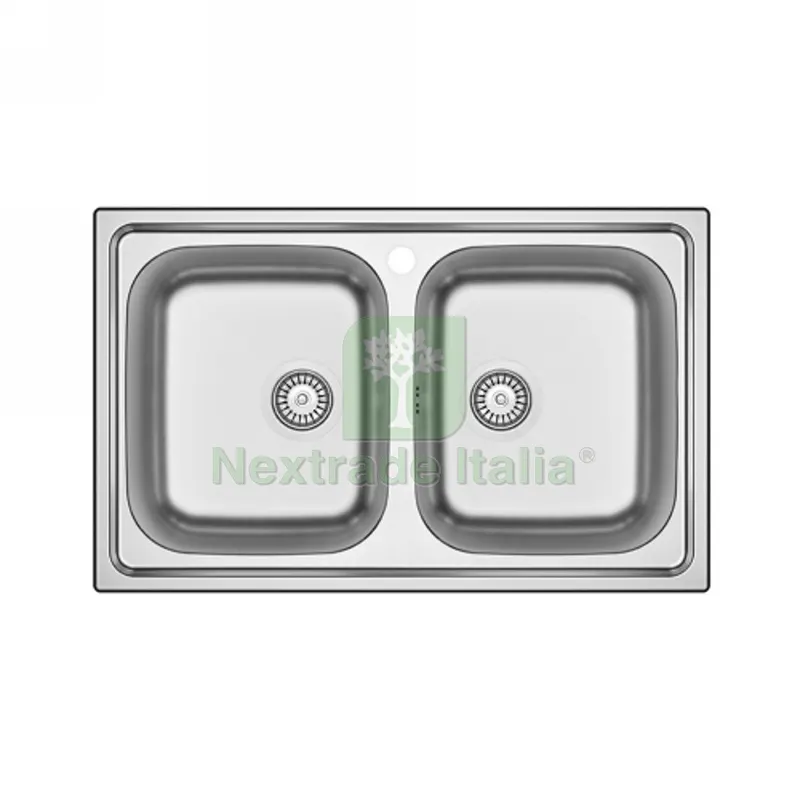 LAVELLO INCASSO IN ACCIAIO INOX MOD. LS05 80x50 CM cm. 80 x 50 — Sanitari e ceramiche — rif. FERX.DIA140-1789