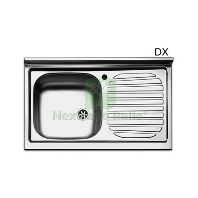 LAVELLO APPOGGIO IN ACCIAIO INOX CON 1 VASCHETTA cm. 80 gocciolatoio sx — Sanitari e ceramiche — rif. FERX.DIA140-180-SX LAVELLO APPOGGIO IN ACCIAIO INOX CON 1 VASCHETTA cm. 80 gocciolatoio sx — Sanitari e ceramiche — rif. FERX.DIA140-180-SX