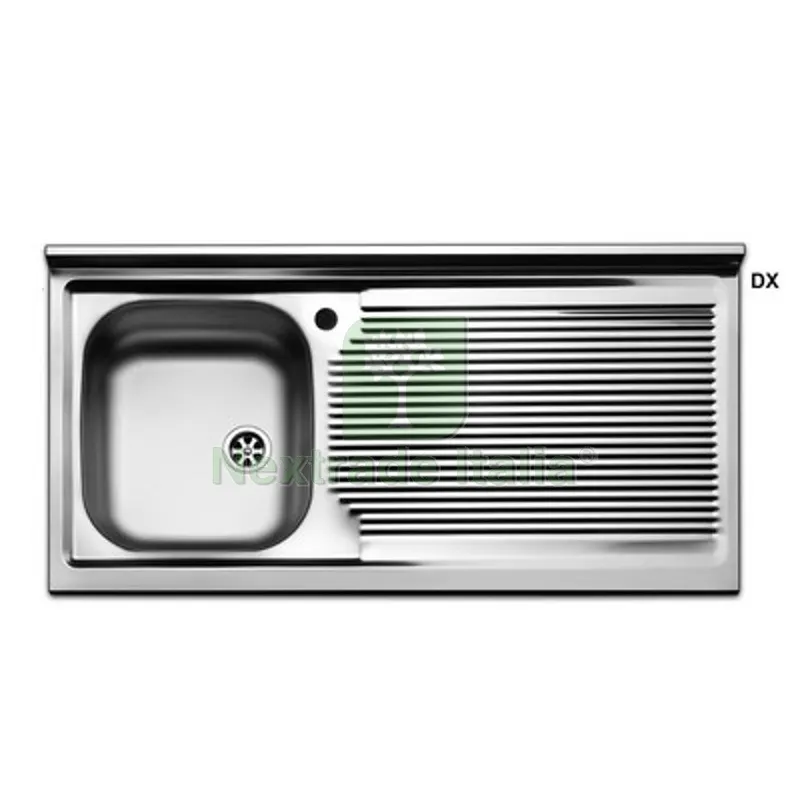 LAVELLO APPOGGIO ACCIAIO INOX 1 VASCA CM 100 cm 100 gocciolatoio dx — Sanitari e ceramiche — rif. FERX.DIA140-1811-DX LAVELLO APPOGGIO ACCIAIO INOX 1 VASCA CM 100 cm 100 gocciolatoio dx — Sanitari e ceramiche — rif. FERX.DIA140-1811-DX