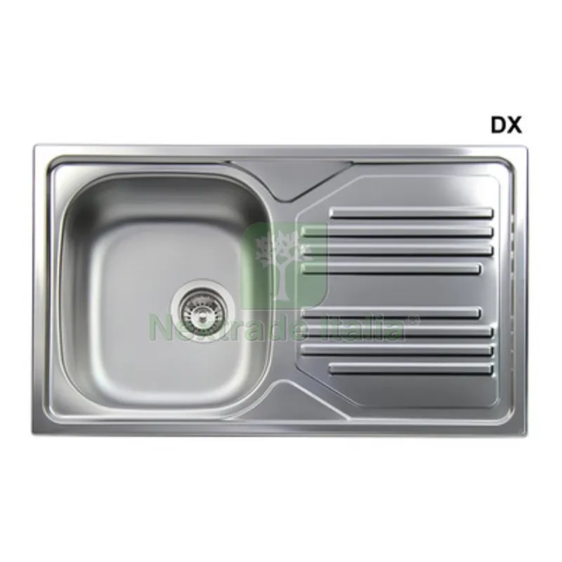 LAVELLO INCASSO IN ACCIAIO INOX CON 1 VASCHETTA cm 86 gocciolatoio dx — Sanitari e ceramiche — rif. FERX.DIA140-190-DX LAVELLO INCASSO IN ACCIAIO INOX CON 1 VASCHETTA cm 86 gocciolatoio dx — Sanitari e ceramiche — rif. FERX.DIA140-190-DX