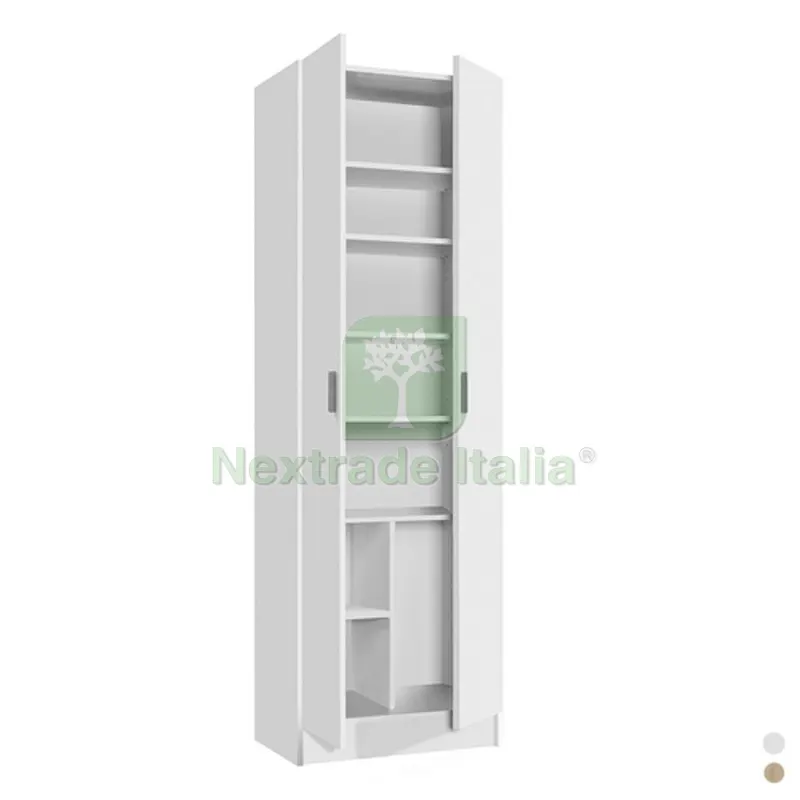 Armadio Multiuso a PIU' Ripiani (DA Montare) cm 180x58x37 Bianco — Arredo — rif. FERX.DIA140-F100-B180