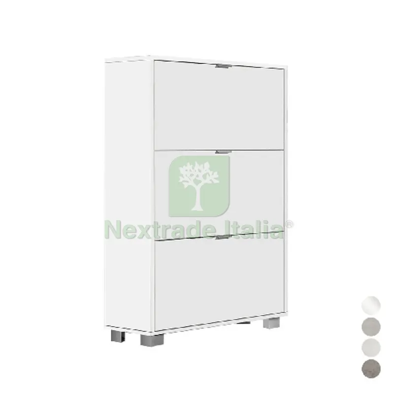 Scarpiera con 3 Ribalte in Nobilitato cm L76xH118xP30 Olmo Bianco — Arredo — rif. FERX.DIA140-G310-LB