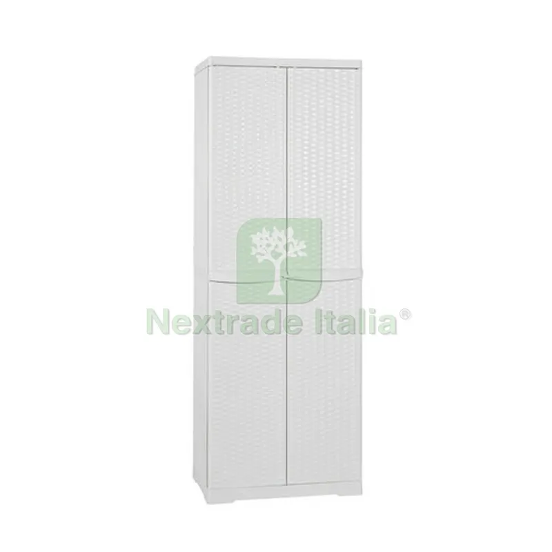 Mobiletto in Polipropilene 4 Ripiani in Rattan H.178 L cm. 65 x P cm. 45 Bianco — Arredo — rif. FERX.DIA140-TR221-BI Mobiletto in Polipropilene 4 Ripiani in Rattan H.178 L cm. 65 x P cm. 45 Bianco — Arredo — rif. FERX.DIA140-TR221-BI