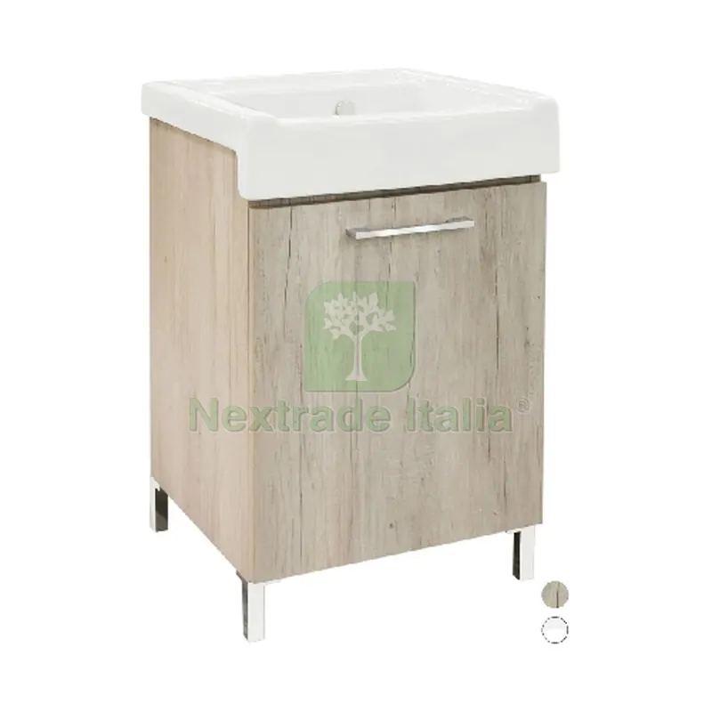 Mobile Lavatoio con Lavabo in Ceramica 1 Anta Rovere Rosa - LxP 50x50 cm — Arredo — rif. FERX.DIA140-XMN01-RS5050 Mobile Lavatoio con Lavabo in Ceramica 1 Anta Rovere Rosa - LxP 50x50 cm — Arredo — rif. FERX.DIA140-XMN01-RS5050