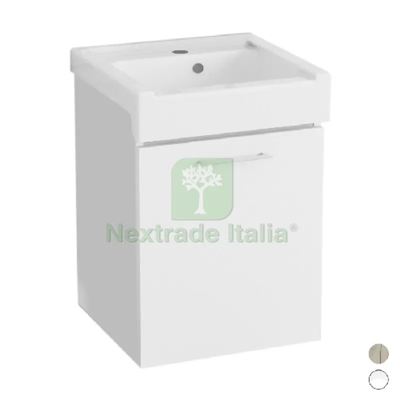 Mobile Lavatoio Sospeso con Lavabo in Ceramica 1 Anta Olmo Montano - LxP 50x50 cm — Sanitari e ceramiche — rif. FERX.DIA140-XMS01-LM5050 Mobile Lavatoio Sospeso con Lavabo in Ceramica 1 Anta Olmo Montano - LxP 50x50 cm — Sanitari e ceramiche — rif. FERX.DIA140-XMS01-LM5050