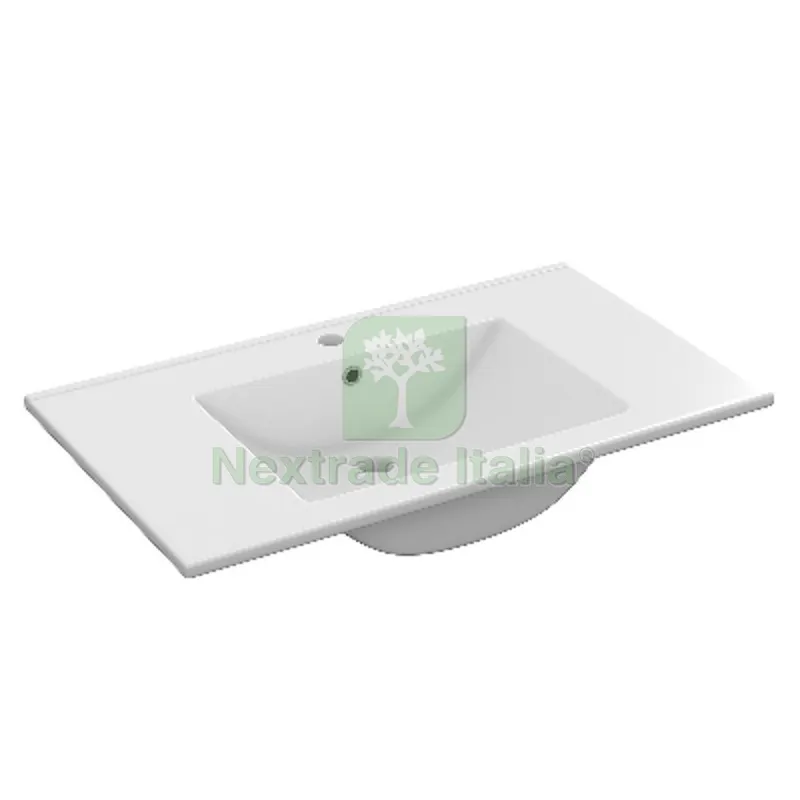LAVABO CONSOLLE IN CERAMICA cm 80 x 45 Bianco — Sanitari e ceramiche — rif. FERX.DIA142-FA30-080