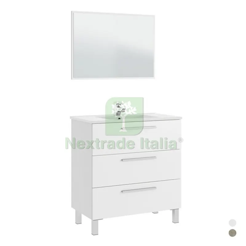 MOBILE BAGNO ATHENA 3 CASSETTI (DA MONTARE) cm 86 x 80 x 45 Bianco Lucido — Accessori bagno — rif. FERX.DIA142-FAT20-BD080