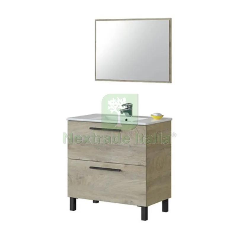 Mobile Bagno Athena 2 Cassetti (DA Montare) cm 80 x 80 x 45 Rovere Alaska — Accessori bagno — rif. FERX.DIA142-FAT21-RA080 Mobile Bagno Athena 2 Cassetti (DA Montare) cm 80 x 80 x 45 Rovere Alaska — Accessori bagno — rif. FERX.DIA142-FAT21-RA080
