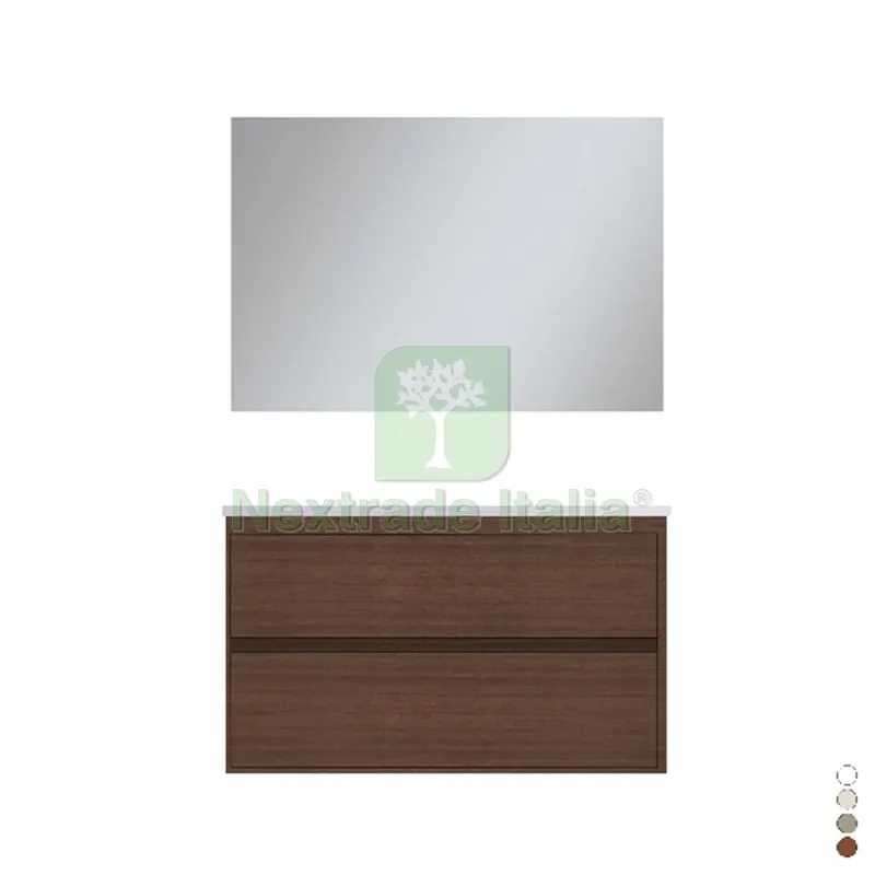 MOBILE BAGNO SOSPESO COMPLETO ELEGANCE L. 90 CM Bianco opaco — Accessori bagno — rif. FERX.DIA142-GEA090-BO