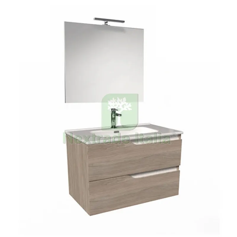 MOBILE BAGNO SOSPESO MOD. PRAGA L. 80 CM Bianco Lucido - Bianco Lucido — Accessori bagno — rif. FERX.DIA142-MPA080-BILU
