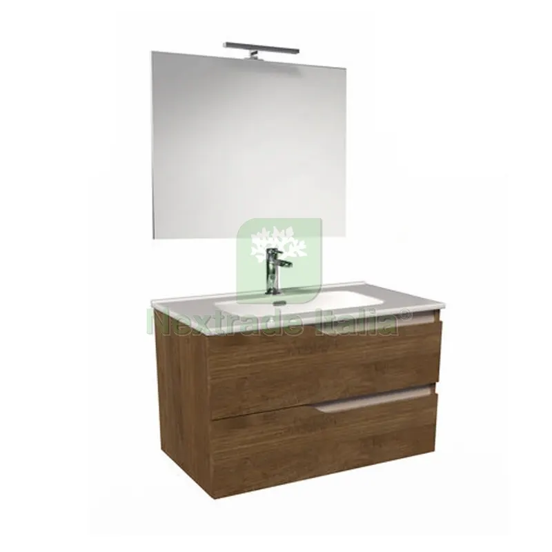 MOBILE BAGNO SOSPESO MOD. PRAGA L. 100 CM Rovere Grigio - Bianco Lucido — Accessori bagno — rif. FERX.DIA142-MPA100-RGBL MOBILE BAGNO SOSPESO MOD. PRAGA L. 100 CM Rovere Grigio - Bianco Lucido — Accessori bagno — rif. FERX.DIA142-MPA100-RGBL