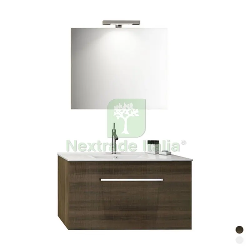 Mobile Bagno Sospeso "KIO" con Lavabo e Specchio CM. 90 Bianco Lucido — Accessori bagno — rif. FERX.DIA142-PK20090-BL Mobile Bagno Sospeso "KIO" con Lavabo e Specchio CM. 90 Bianco Lucido — Accessori bagno — rif. FERX.DIA142-PK20090-BL
