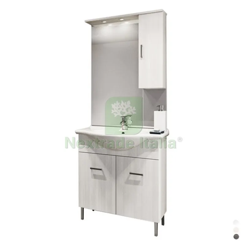 MOBILE BAGNO VENICE CM 75 CON LAVABO E SPECCHIO Larice Bianco — Accessori bagno — rif. FERX.DIA142-PV20075-LB MOBILE BAGNO VENICE CM 75 CON LAVABO E SPECCHIO Larice Bianco — Accessori bagno — rif. FERX.DIA142-PV20075-LB