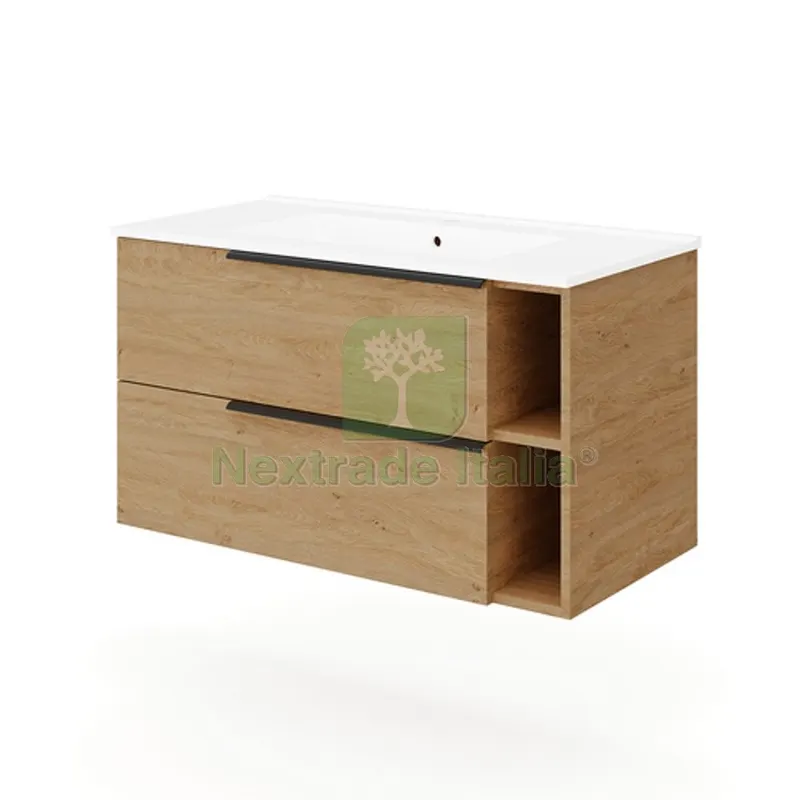 BASE SOSPESA MOBILE BAGNO CON LAVABO MOD. LOFT cm 91x46 Noce scuro — Accessori bagno — rif. FERX.DIA142-SLA-NC090 BASE SOSPESA MOBILE BAGNO CON LAVABO MOD. LOFT cm 91x46 Noce scuro — Accessori bagno — rif. FERX.DIA142-SLA-NC090