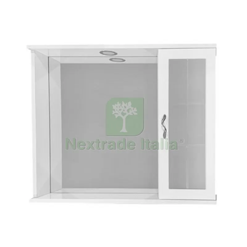 SPECCHIO MOD. FEDRA 1 ANTA A SPECCHIO Bianco LxHxP 72x60,5x16 — Illuminazione — rif. FERX.DIA145-E100-B72