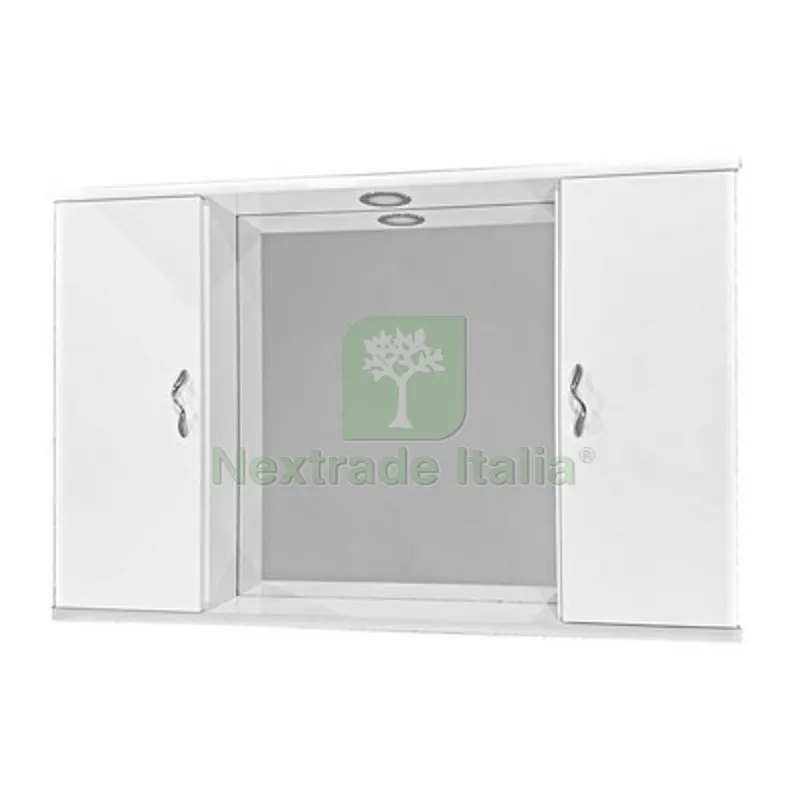 Specchio MOD. Elettra 2 Ante Lisce Bianco LxHxP 94,5x60,5x16 — Illuminazione — rif. FERX.DIA145-E201-B94