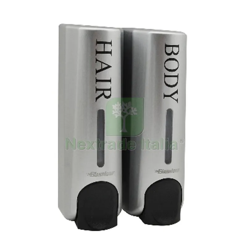 DISPENSER DI SAPONE LIQUIDO A PARETE DOUBLE SILOS Lt 0,35 x 2 - H. 215 mm — Accessori bagno — rif. FERX.DIA150-405