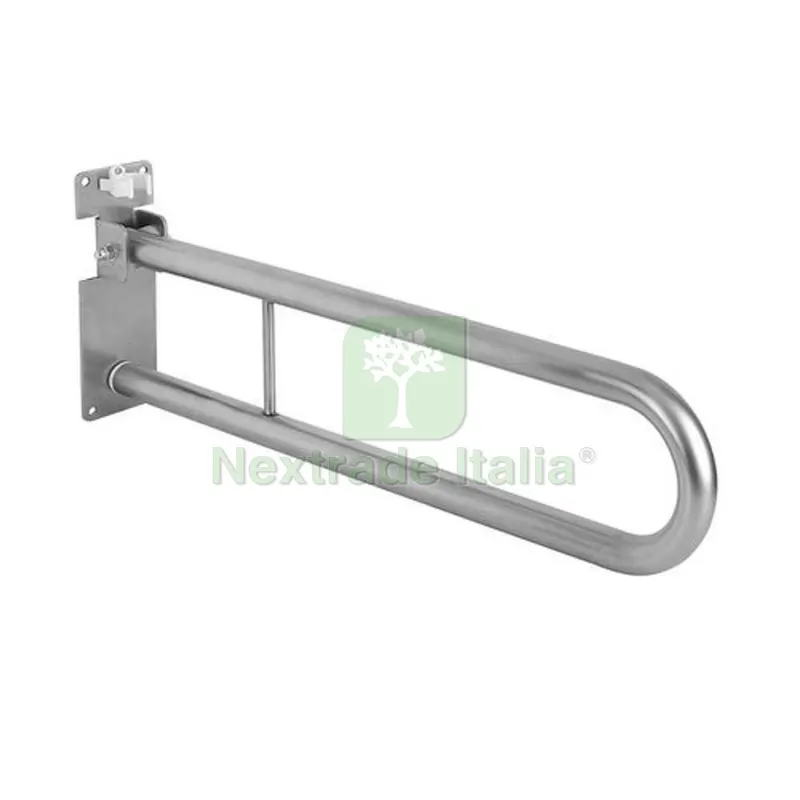 BARRA DI SOSTEGNO RIBALTABILE CON PORTACARTA IGIENICA cm. 85 Acciaio Inox — Accessori bagno — rif. FERX.DIA151-3401-AC BARRA DI SOSTEGNO RIBALTABILE CON PORTACARTA IGIENICA cm. 85 Acciaio Inox — Accessori bagno — rif. FERX.DIA151-3401-AC