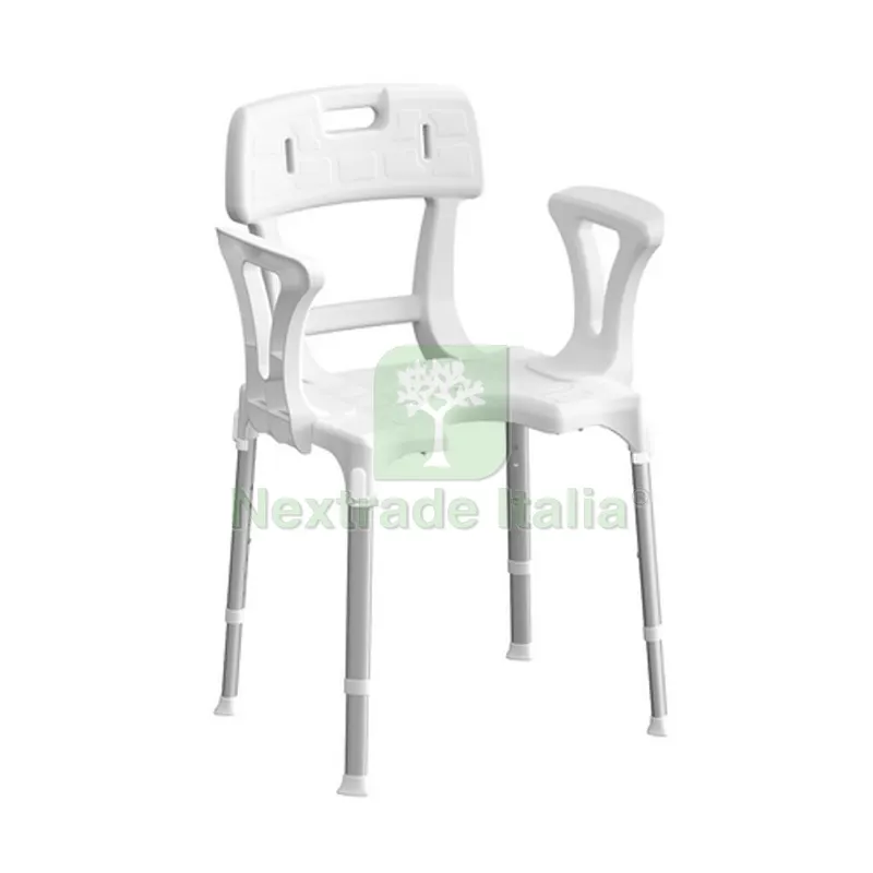 Sedia da Doccia con Apertura Braccioli e Schienale Bianco — Arredo — rif. FERX.DIA151-4183 Sedia da Doccia con Apertura Braccioli e Schienale Bianco — Arredo — rif. FERX.DIA151-4183