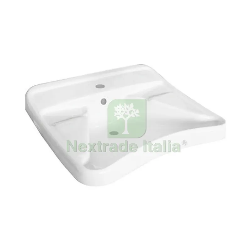 LAVABO DISABILI Bianco -cm L70 x P60 x H22 — Sanitari e ceramiche — rif. FERX.DIA152-C100-N