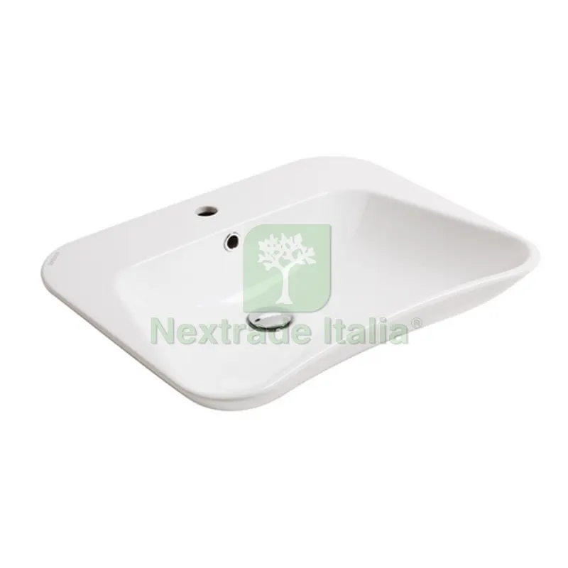 LAVABO ERGONOMICO MONOFORO EVOLUTION L. 62 cm — Sanitari e ceramiche — rif. FERX.DIA152-S100 LAVABO ERGONOMICO MONOFORO EVOLUTION L. 62 cm — Sanitari e ceramiche — rif. FERX.DIA152-S100