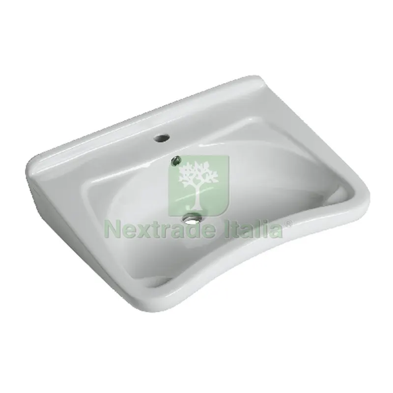 LAVABO ANZIANI SEMIFONTE BIANCO AUSIL LINE L. 66 cm — Sanitari e ceramiche — rif. FERX.DIA152-SW100