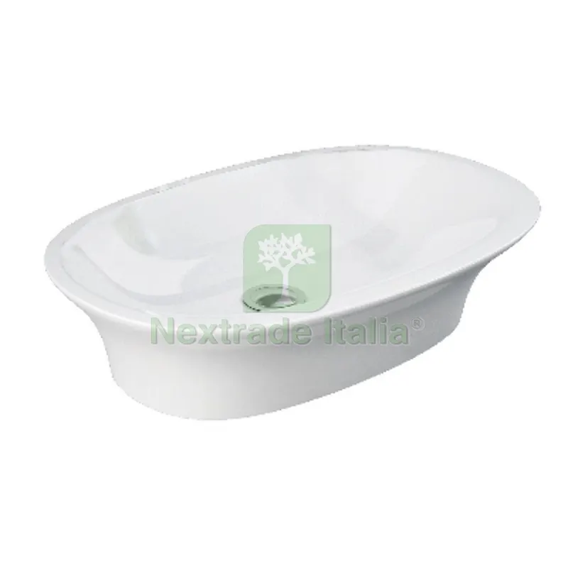 LAVABO SENSATION DA APPOGGIO OVALE L. 60 cm senza troppo pieno — Sanitari e ceramiche — rif. FERX.DIA182-U112-60