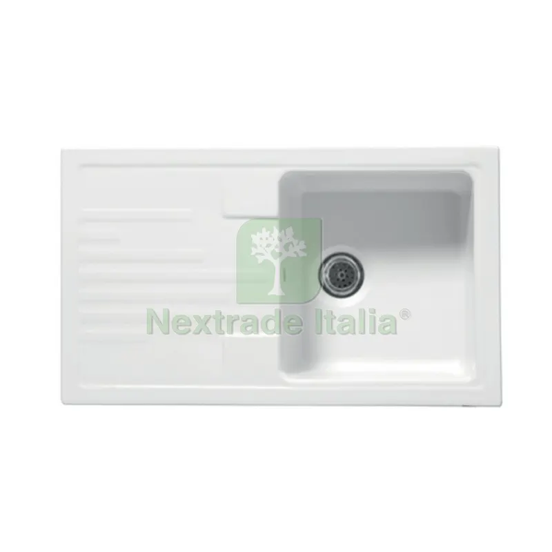 LAVELLO DA INCASSO IN CERAMICA MOD. C282 CON 1 VASCHETTA 86 x 50 Bianco — Sanitari e ceramiche — rif. FERX.DIA185-C282