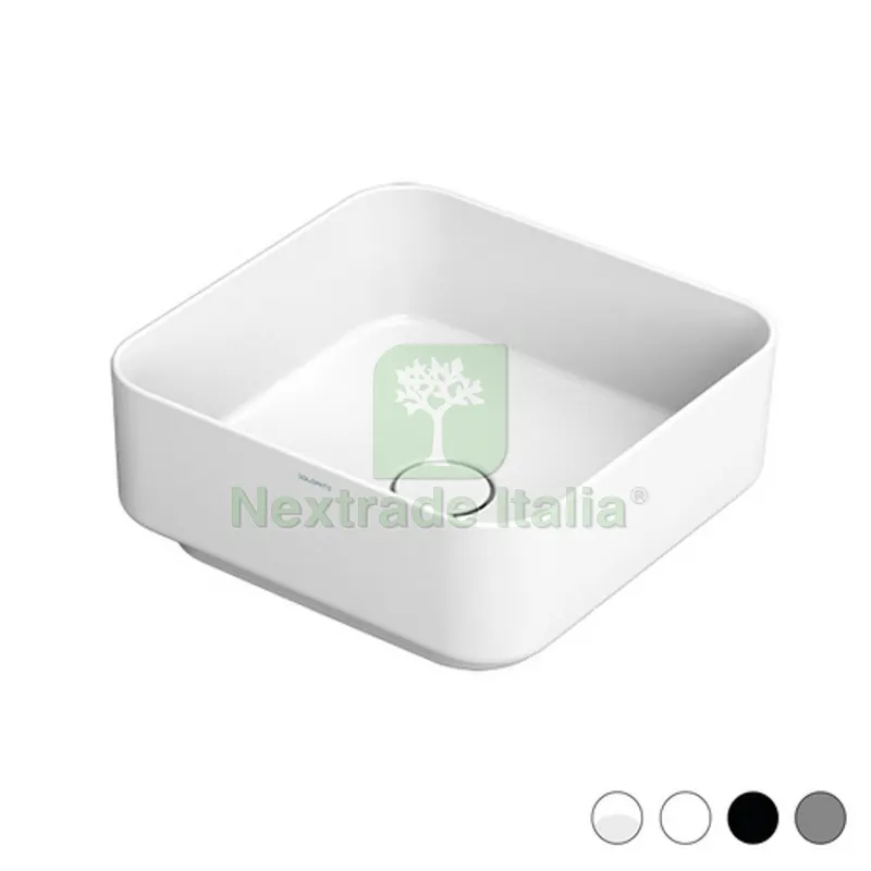 LAVABO DA APPOGGIO QUADRATO NOEMI cm 40 x 40 Bianco — Sanitari e ceramiche — rif. FERX.DIA185-DNAQ-40BI