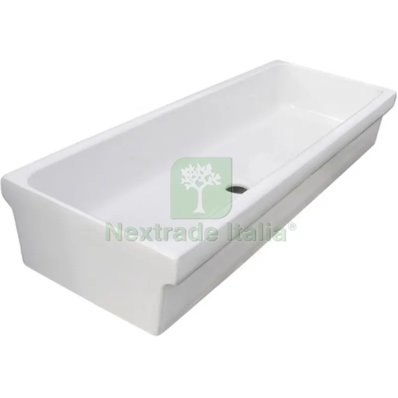 LAVABO A CANALE IN CERAMICA cm 120 x 45 x 20 — Sanitari e ceramiche — rif. FERX.DIA185-LA10-120 LAVABO A CANALE IN CERAMICA cm 120 x 45 x 20 — Sanitari e ceramiche — rif. FERX.DIA185-LA10-120