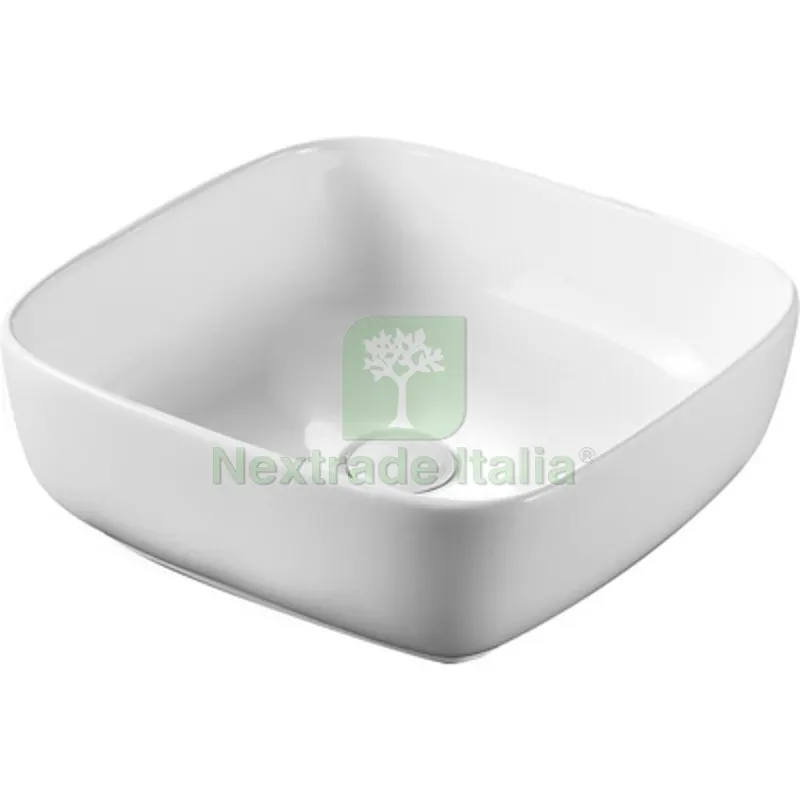 LAVABO DA APPOGGIO MOD. LA27 CM 40 X 40 Bianco — Sanitari e ceramiche — rif. FERX.DIA185-LA27 LAVABO DA APPOGGIO MOD. LA27 CM 40 X 40 Bianco — Sanitari e ceramiche — rif. FERX.DIA185-LA27