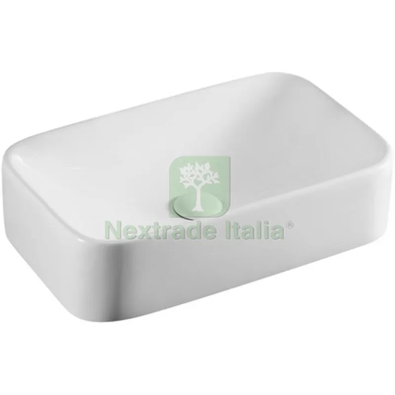 LAVABO DA APPOGGIO MOD. LA38 CM 48.5 X 28.5 Bianco — Sanitari e ceramiche — rif. FERX.DIA185-LA38