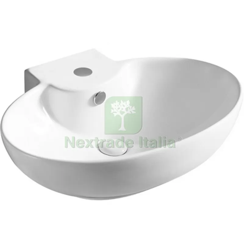LAVABO DA APPOGGIO MOD. LA39 CM 60.5 X 45.5 Bianco — Sanitari e ceramiche — rif. FERX.DIA185-LA39 LAVABO DA APPOGGIO MOD. LA39 CM 60.5 X 45.5 Bianco — Sanitari e ceramiche — rif. FERX.DIA185-LA39