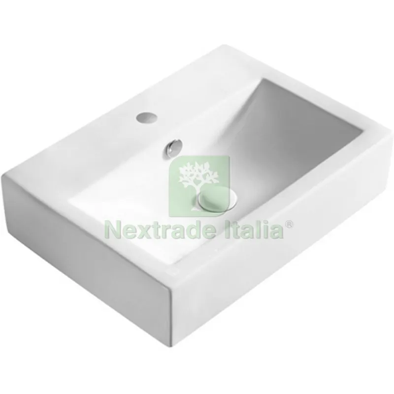 LAVABO DA APPOGGIO MOD. LA42 CM 54 X 40.5 Bianco — Sanitari e ceramiche — rif. FERX.DIA185-LA42 LAVABO DA APPOGGIO MOD. LA42 CM 54 X 40.5 Bianco — Sanitari e ceramiche — rif. FERX.DIA185-LA42