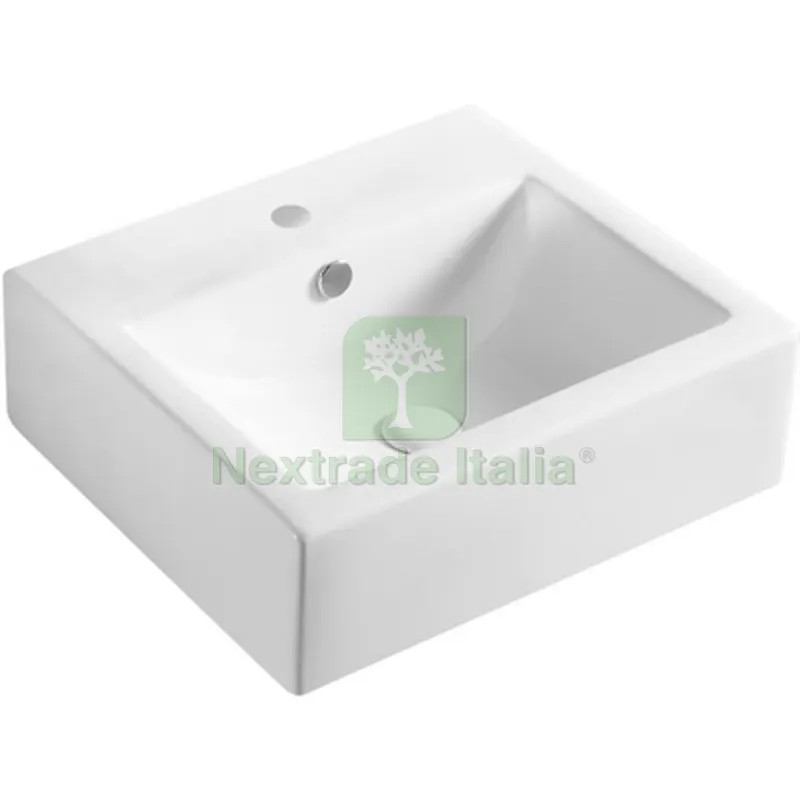 LAVABO DA APPOGGIO MOD. LA45 CM 50.5 X 44.5 Bianco — Sanitari e ceramiche — rif. FERX.DIA185-LA45