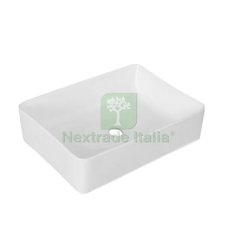 LAVABO DA APPOGGIO MOD. LA49 CM 40.5 X 30.5 Bianco — Sanitari e ceramiche — rif. FERX.DIA185-LA49
