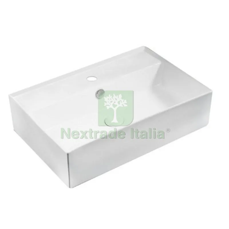 LAVABO DA APPOGGIO MOD. LA52 CM 59.5 X 40 Bianco — Sanitari e ceramiche — rif. FERX.DIA185-LA52