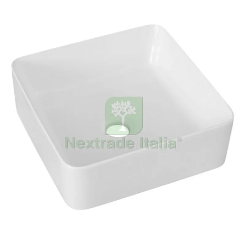 LAVABO DA APPOGGIO MOD. LA54 CM 39 X 39 Bianco — Sanitari e ceramiche — rif. FERX.DIA185-LA54 LAVABO DA APPOGGIO MOD. LA54 CM 39 X 39 Bianco — Sanitari e ceramiche — rif. FERX.DIA185-LA54