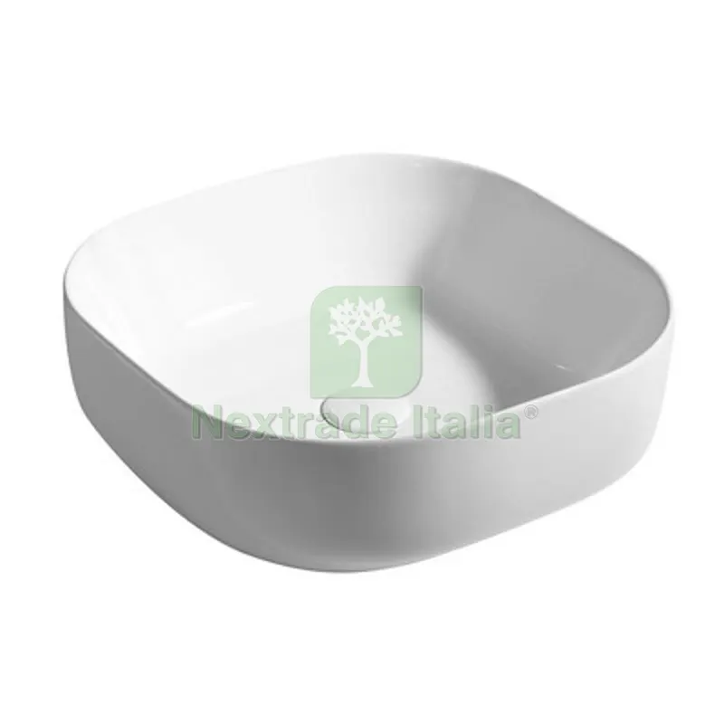 LAVABO DA APPOGGIO MOD. LA55 CM 43 X 43 Bianco — Sanitari e ceramiche — rif. FERX.DIA185-LA55