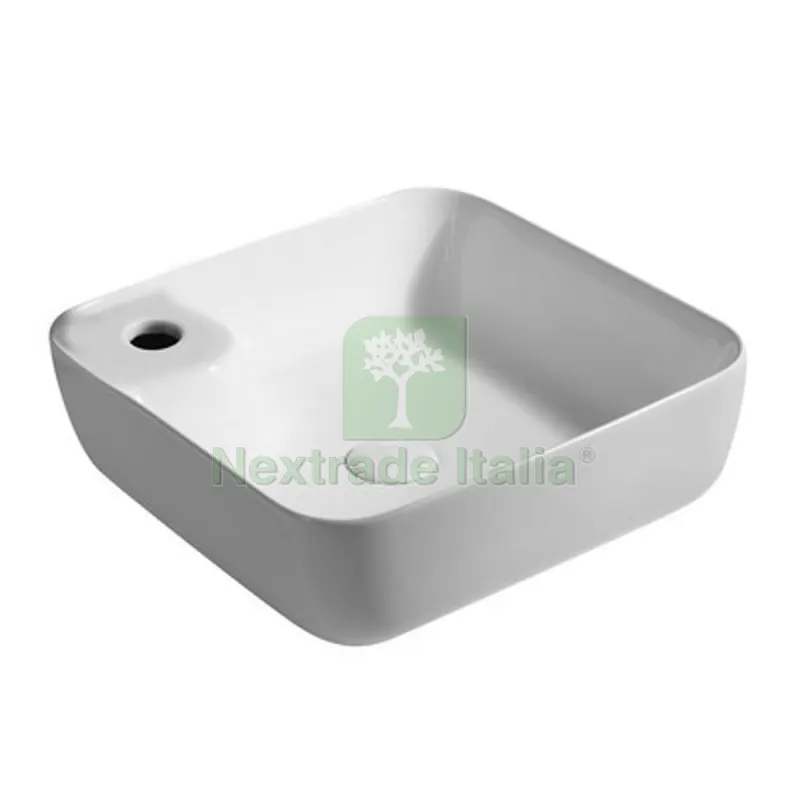LAVABO DA APPOGGIO MOD. LA56 CM 42 X 42 Bianco — Sanitari e ceramiche — rif. FERX.DIA185-LA56 LAVABO DA APPOGGIO MOD. LA56 CM 42 X 42 Bianco — Sanitari e ceramiche — rif. FERX.DIA185-LA56