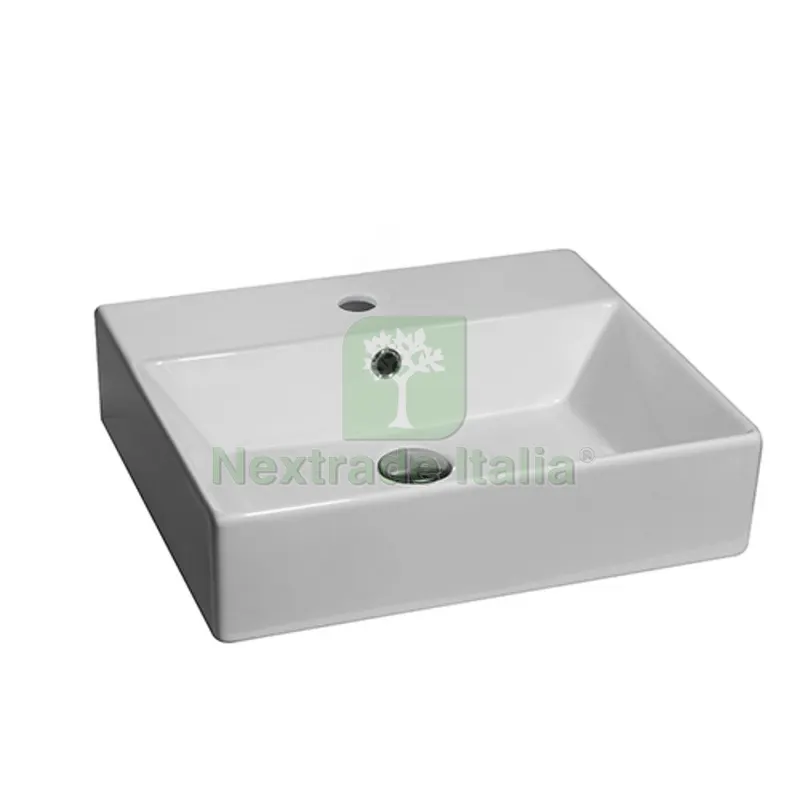 Lavabo da Appoggio MOD. LA64 CM 50 x 42 Bianco lucido — Sanitari e ceramiche — rif. FERX.DIA185-LA64 Lavabo da Appoggio MOD. LA64 CM 50 x 42 Bianco lucido — Sanitari e ceramiche — rif. FERX.DIA185-LA64