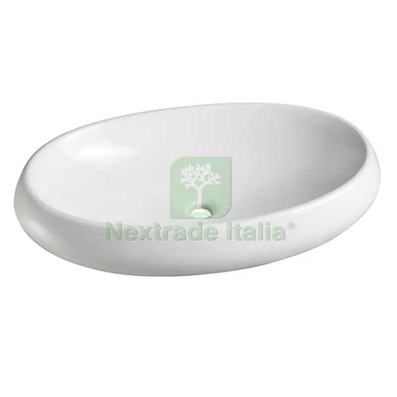 LAVABO DA APPOGGIO MOD. LA67 CM 75 X 44 Bianco — Sanitari e ceramiche — rif. FERX.DIA185-LA67