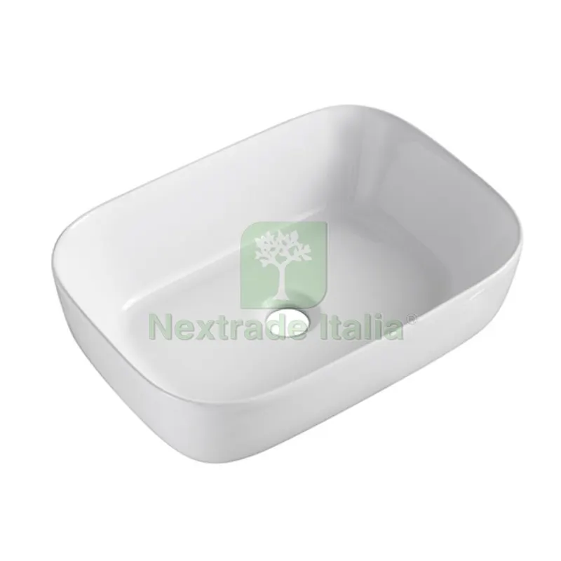 LAVABO DA APPOGGIO MOD. LA70 CM 45,5 X 33 Bianco — Sanitari e ceramiche — rif. FERX.DIA185-LA70 LAVABO DA APPOGGIO MOD. LA70 CM 45,5 X 33 Bianco — Sanitari e ceramiche — rif. FERX.DIA185-LA70