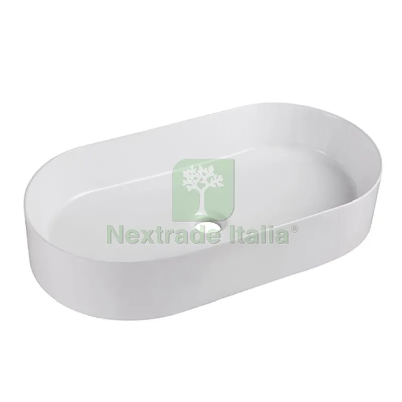 LAVABO DA APPOGGIO MOD. LA74 CM 65,5 X 32,5 Bianco — Sanitari e ceramiche — rif. FERX.DIA185-LA74