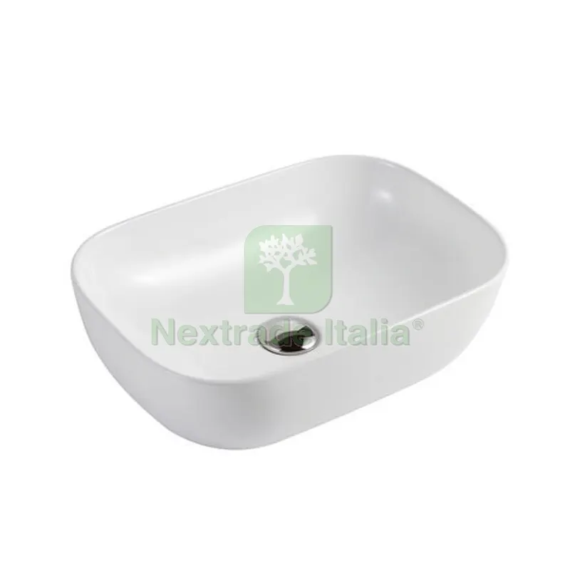 LAVABO RETTANGOLARE MOD. LAR01 cm 49x39x15 Bianco lucido — Sanitari e ceramiche — rif. FERX.DIA185-LAR01-050