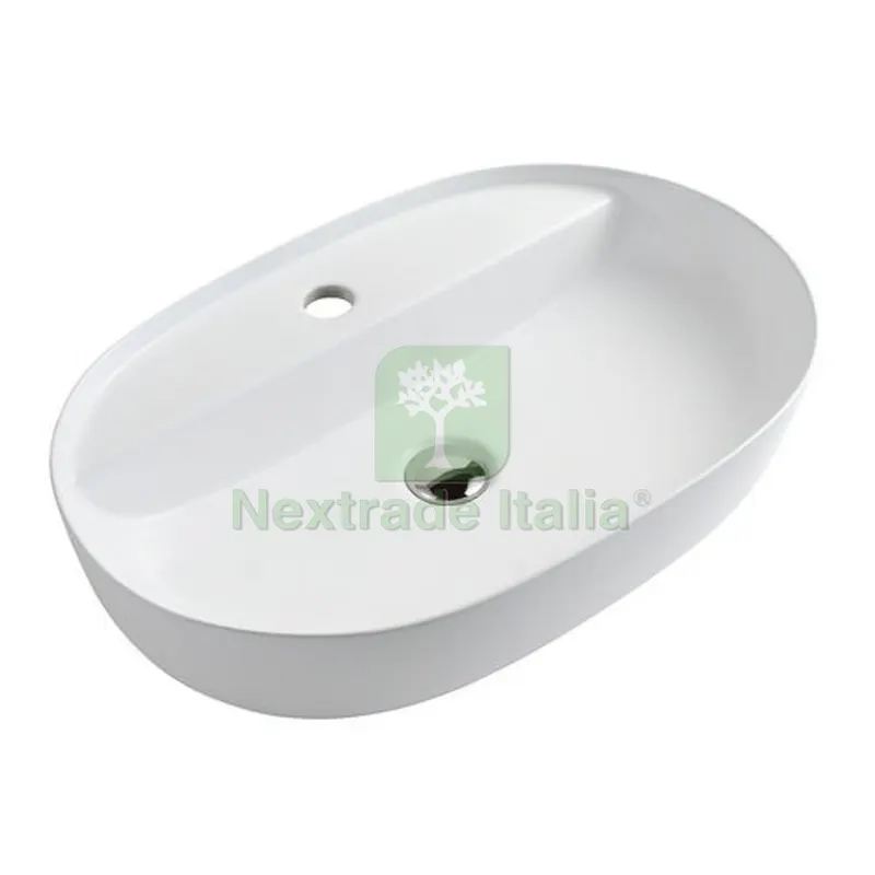LAVABO DA APPOGGIO OVALE MOD. LAV05 cm 81x41x14 Bianco lucido — Sanitari e ceramiche — rif. FERX.DIA185-LAV05-080 LAVABO DA APPOGGIO OVALE MOD. LAV05 cm 81x41x14 Bianco lucido — Sanitari e ceramiche — rif. FERX.DIA185-LAV05-080